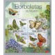 MARIPOSAS FLORES GUINEA BISSAU HOJA BLOQUE ESPECIAL NUEVA MINT